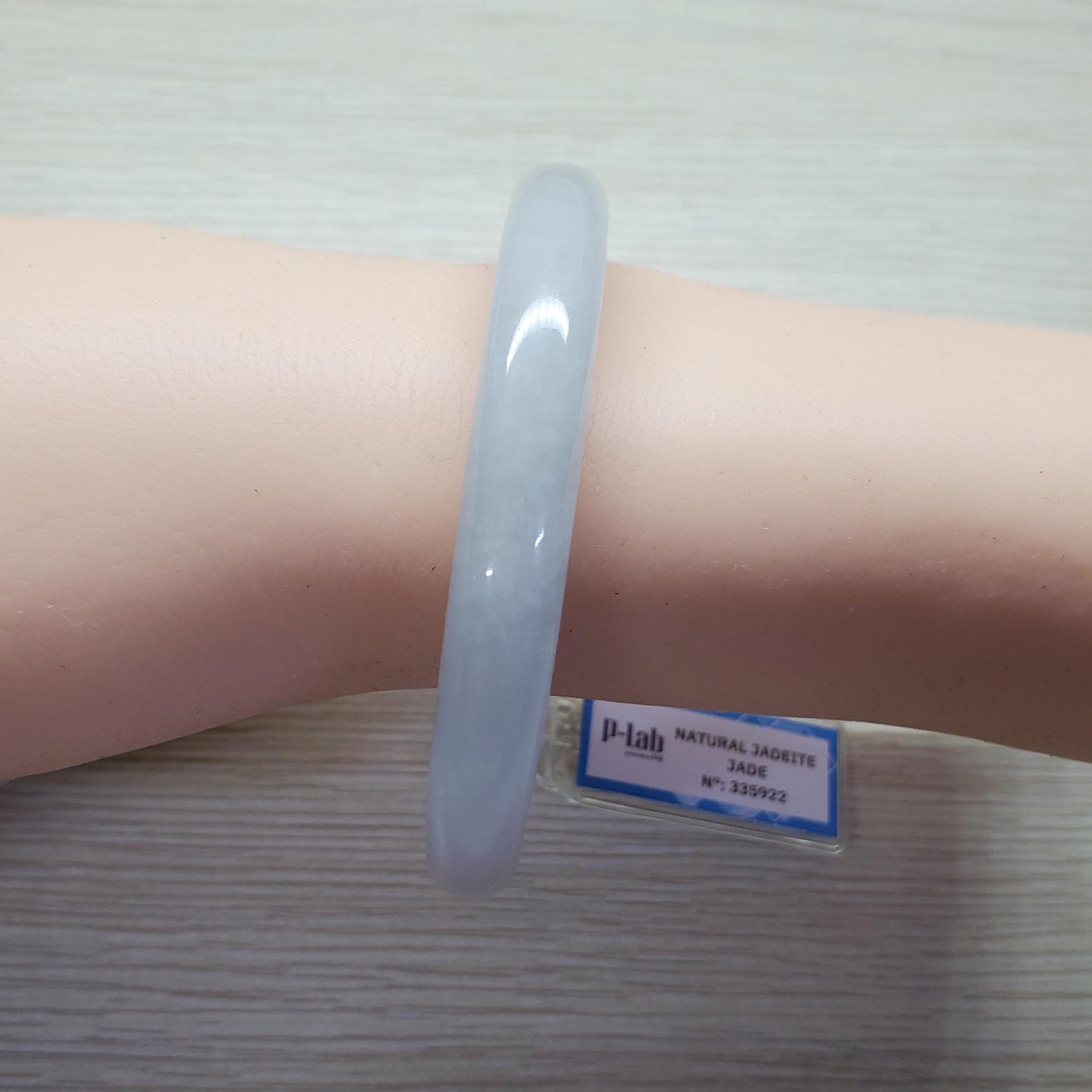 Yingmart 55mm PNJ Certified Natural Color Light Green Light Purple Natural Jadeite Jade Bangle Bracelet, Real Gemstone Gift for  Mom Grandma