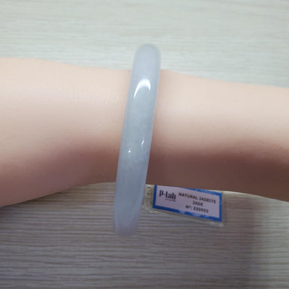 Yingmart 55mm PNJ Certified Natural Color Light Green Light Purple Natural Jadeite Jade Bangle Bracelet, Real Gemstone Gift for  Mom Grandma