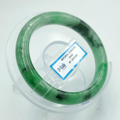 Yingmart 54mm PNJ Certified Natural Color Green White  Natural Jadeite Jade Bangle Bracelet, Real Gemstone Gift for Her Mom Sister Grandma