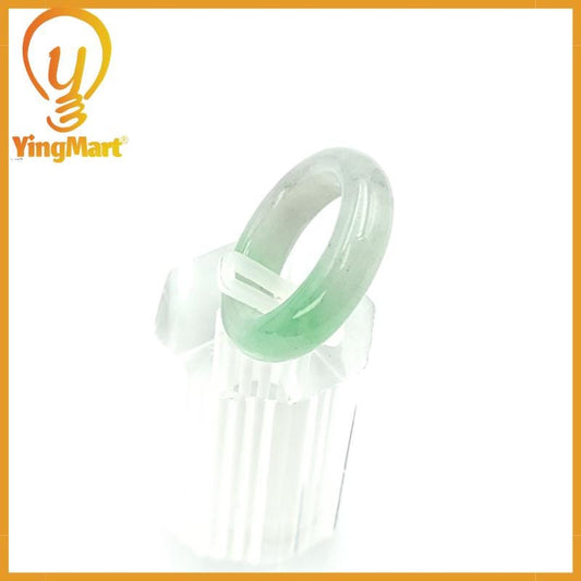 Yingmart 16.2mm Genuine Light Green Natural Type A Jadeite Ring, Burmese Myanmar Gemstones, Real Gemstone Ring, Vintage Jewelry
