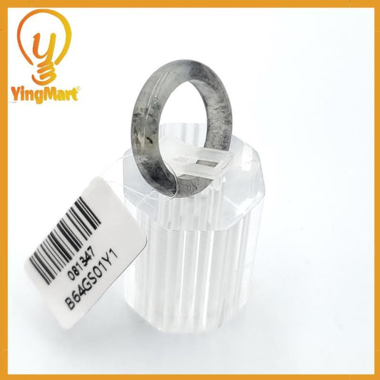 Yingmart 17mm Genuine Grey Black Natural Type A Jadeite Ring, Burmese Myanmar Gemstones, Real Gemstone Ring, Vintage Jewelry Gift Mom Sister