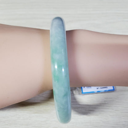Certified 67 mm Natural Jade Bangle Green White PNJ 339993 Yingmart