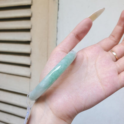 Certified 67 mm Natural Jade Bangle Green White PNJ 339993 Yingmart