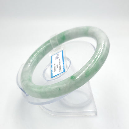 Certified 67 mm Natural Jade Bangle Green White PNJ 339993 Yingmart