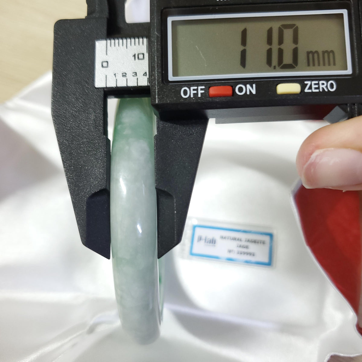Certified 67 mm Natural Jade Bangle Green White PNJ 339993 Yingmart