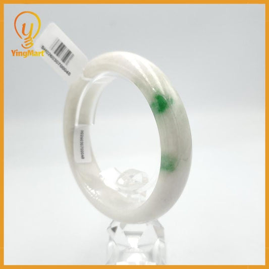 Genuine 58 mm Genuine Jade Bangle White Green SH026030700048 YingMart