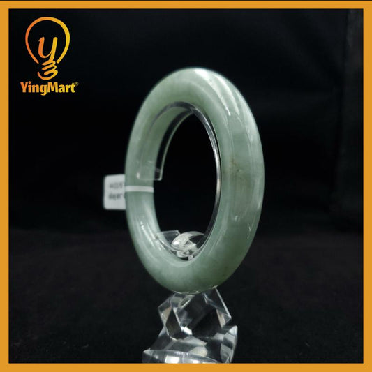 Genuine 55 mm Genuine Jade Bangle Light Green White Brown SH026030700046 YingMart