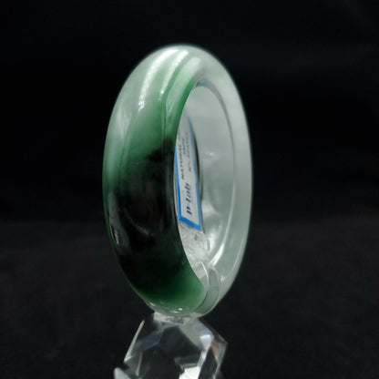 Certified 47 mm Natural Jade Bangle Green Grey White Brown Black PNJ 354353 YingMart