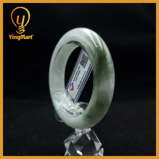 Genuine 50 mm Genuine Jade Bangle White Grey Green LIULAB791916 YingMart