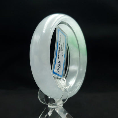 Certified 50 mm Natural Jade Bangle Green Grey White PNJ 354368 YingMart
