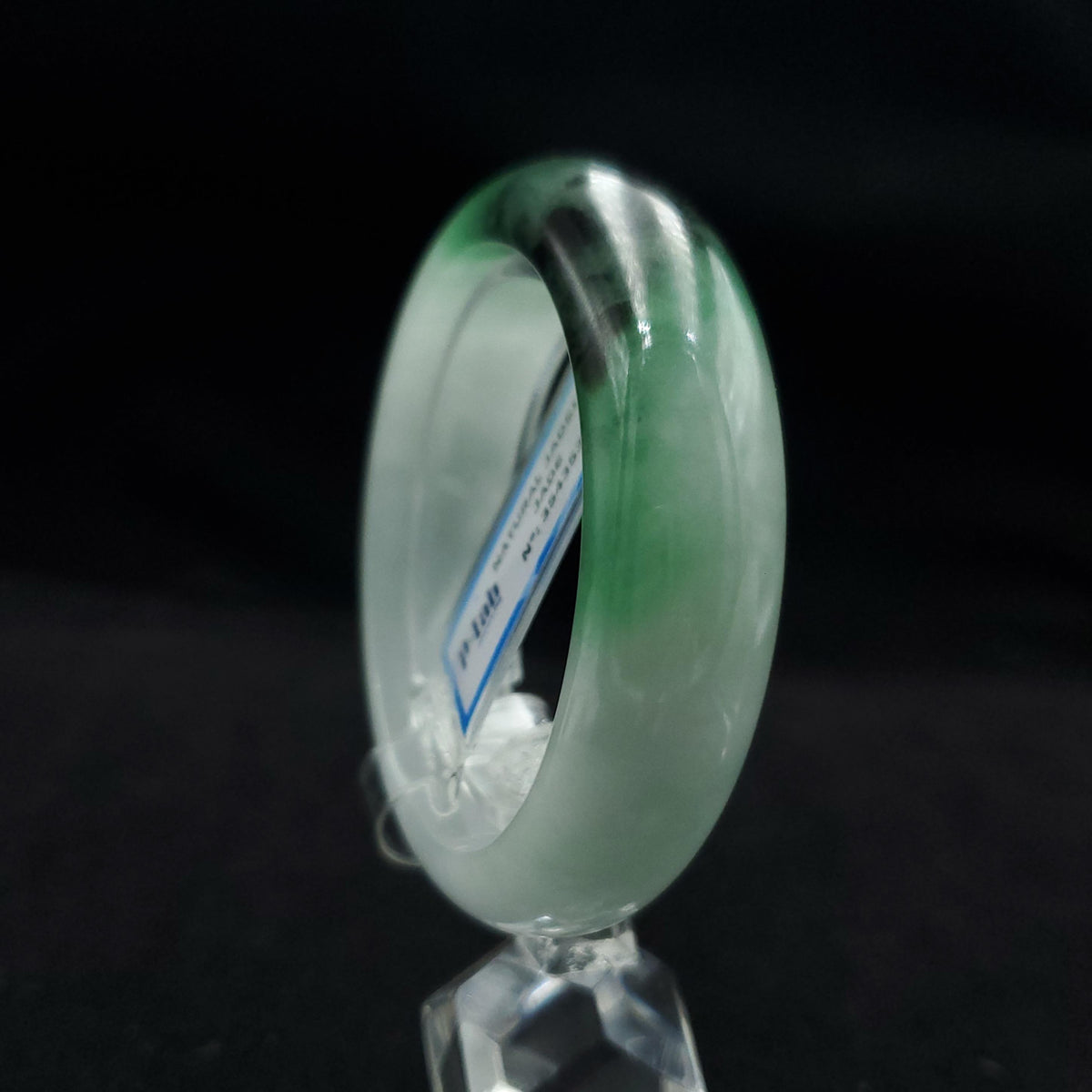 Certified 47 mm Natural Jade Bangle Green Grey White Brown Black PNJ 354353 YingMart