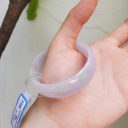 Certified 50 mm Natural Jade Bangle Green Grey White Light Purple PNJ 354363 YingMart