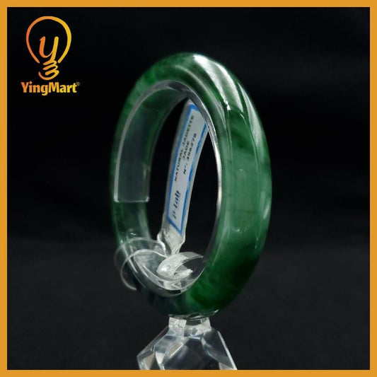 Certified 51 mm Natural Jade Bangle Green Grey White Brown Black PNJ 356278 YingMart