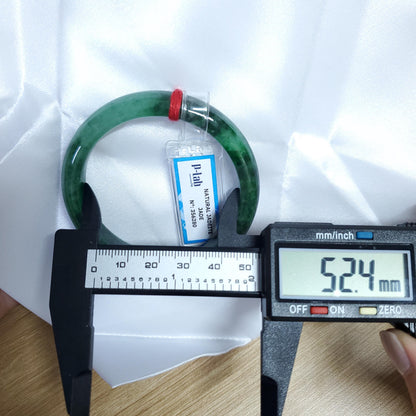 Certified 52 mm Natural Jade Bangle Green Grey White Brown Black PNJ 356280 YingMart
