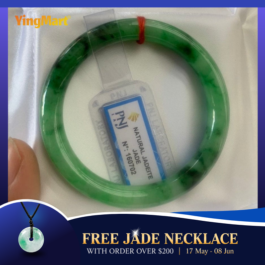 Certified 47-75mm PNJ Jade Bangle Bracelet, Natural Color Green Jade Jewelry for Men, Women, Grandmother, Sister – Timeless Style & Elegance