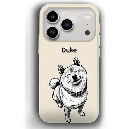 Custom Black & White Pet Phone Case for iPhone 17 by YingMart – Custom Photo Personalized Pet Line Art Design with Pet Name