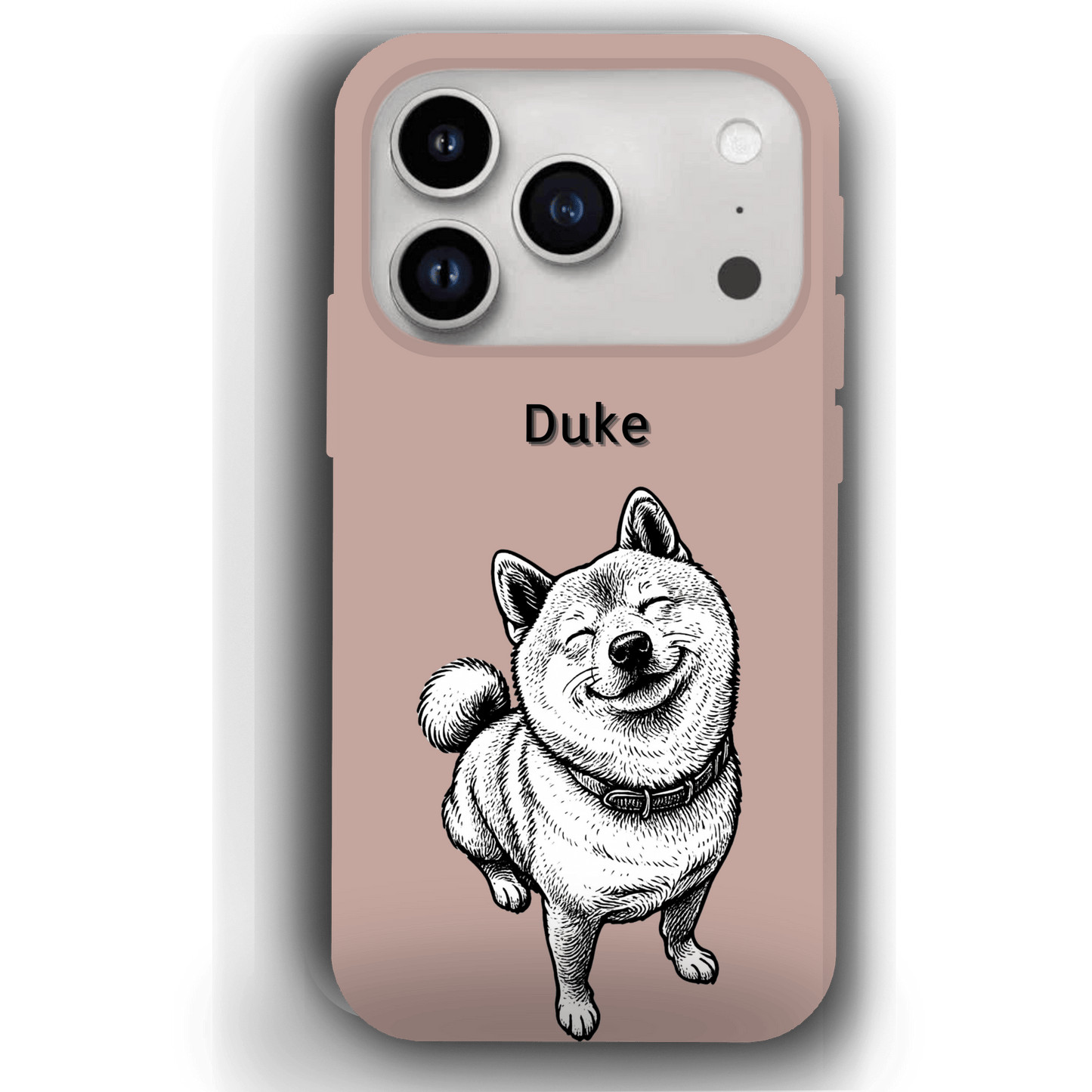 Custom Black & White Pet Phone Case for iPhone 17 by YingMart – Custom Photo Personalized Pet Line Art Design with Pet Name