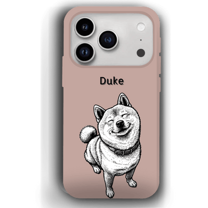 Custom Black & White Pet Phone Case for iPhone 17 by YingMart – Custom Photo Personalized Pet Line Art Design with Pet Name