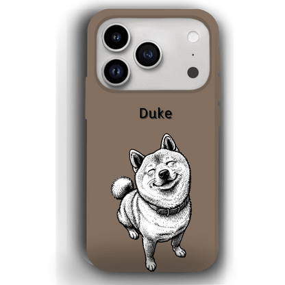 Custom Black & White Pet Phone Case for iPhone 17 by YingMart – Custom Photo Personalized Pet Line Art Design with Pet Name