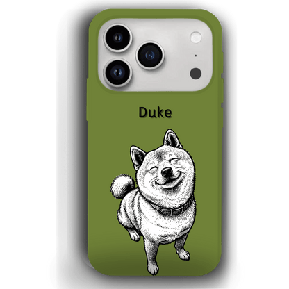 Custom Black & White Pet Phone Case for iPhone 17 by YingMart – Custom Photo Personalized Pet Line Art Design with Pet Name