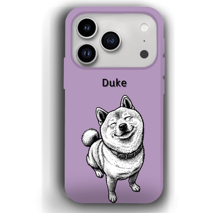 Custom Black & White Pet Phone Case for iPhone 17 by YingMart – Custom Photo Personalized Pet Line Art Design with Pet Name