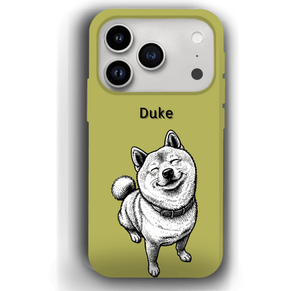 Custom Black & White Pet Phone Case for iPhone 17 by YingMart – Custom Photo Personalized Pet Line Art Design with Pet Name