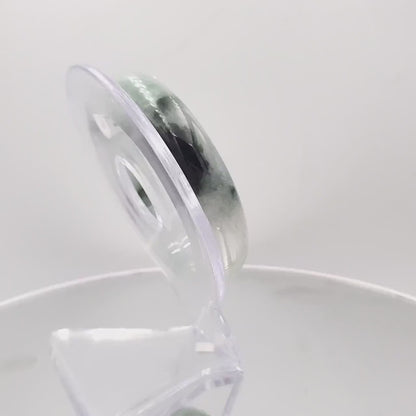 Yingmart 54mm 72BJGB54001 Genuine Burmese Jade A Light Green with Black spot Jaideite Bangle Bracelet, Vintage Jewelry, Accessories