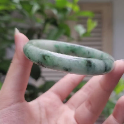 High Quality 48–72mm Natural-Colour Jade White YingMart Bangle Bracelets Burmese Gift for Her Grandmother Sister Mom Mens Feng Shui