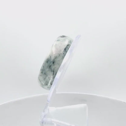 Yingmart 54mm Genuine Rare White Floating Blue Floral Veins Burmese Jade A Bangle Bracelet, Vintage Jewelry, jade jewelry, Accessories