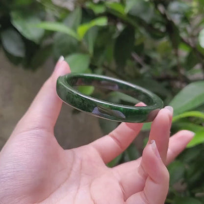 High Quality 48–72mm Jadeite Jade Dark Green YingMart Bangle Bracelets Burmese Gift for Her Grandma Personalized