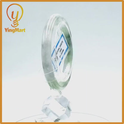 Yingmart  48mm PNJ Certified Natural Color Grey White Natural Jadeite Jade Bangle Bracelet, Real Gemstone, Gift for Her Mom Grandma Sister