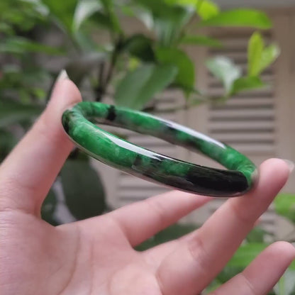 High Quality 48–72mm Jadeite Jade Green to Dark Green YingMart Bangle Bracelets Burmese Gift for Her Grandmother Sister Mom Mens Feng Shui