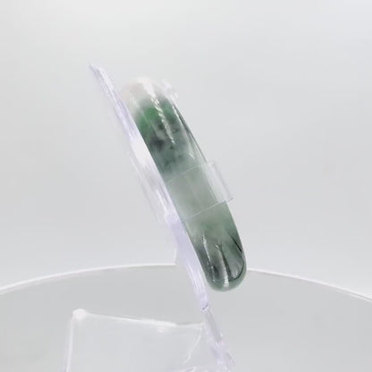 Yingmart 60mm Certified Natural Green White To Green. Purplish White. Grey Jade Bangle Bracelet, Real Gemstone Bracelet, Vintage Jewelry