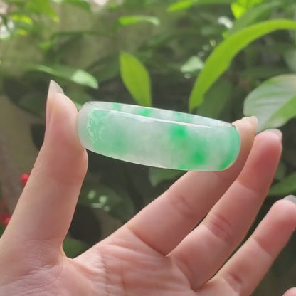 Baby Size 45–47mm Jadeite Jade White Green YingMart Bangle Bracelets Burmese Gift for Her Grandma Mother Sister Mens Feng Shui Personalized