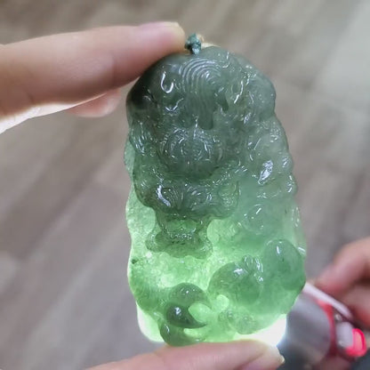 Yingmart 100% Natural Jade Dragon Pendant  Burmese Myanmar Genuine Jadeite Real Jade Grade A Type A