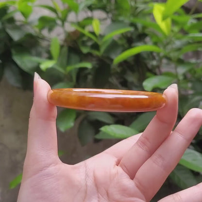 High Quality 48–72mm Jadeite Jade Orange YingMart Bangle Bracelets Gift for Her Mom Feng Shui Grandma Sister Mens