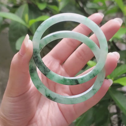 High Quality 48–72mm Natural-Colour Jade White Green Black Spot Bangle Gift for Her Mom Grandma Feng Shui Personalized Jewelry