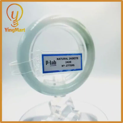 Certified 51mm PNJ277595 Real Jade Bangle | Natural Color Green White to Greyish Green, Grey White Jadeite Bracelet for Men, Women, Grandma