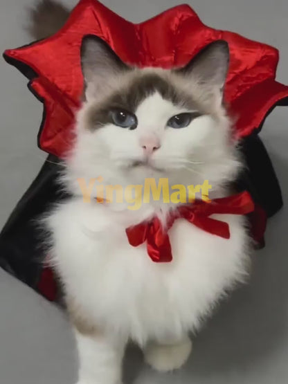 Funny Bat Vampire Cape Pet Costume for Cats Dogs Halloween Cloak Cosplay Outfit