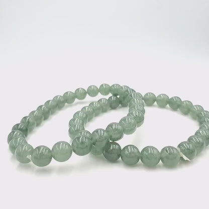 Yingmart Icy BRJG04 Transparent Light Green Burmese Authentic Genuine Natural Jadeite Jade Bracelet 7.5mm, Vintage Jewelry, natural jade