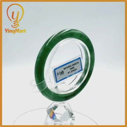 Jade Bangle 53mm PNJ Certified | Natural Color Grey White Jade Bangle Bracelet, Real Gemstone, Gift for Women, Men, Grandma, Sister