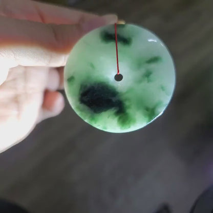 Yingmart Donut Jade Pendant 100% Genuine Jadeite Real Jade Type A Grade A Type A Hand Carved