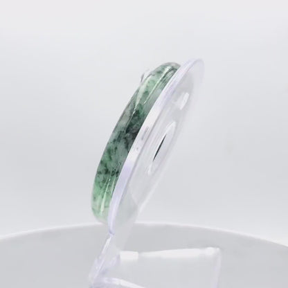 Yingmart 55mm 60BJGB55006 Genuine Burmese Jade A Light Green with Green spot Jaideite Bangle Bracelet, Vintage Jewelry, Accessories