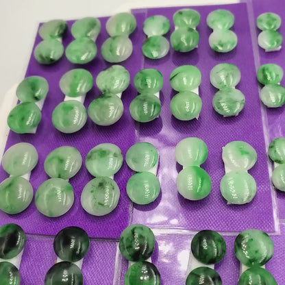 Yingmart Pairs of Green natural Jade stone Charm Face Ring, Earring Pendant Necklace, Earring, Decoration, Good Luck Pendant