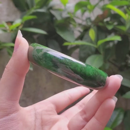 High Quality 48–72mm Jadeite Jade Dark Green Bangle Gift for Her Grandma Mens Mother Sister Feng Shui Personalized