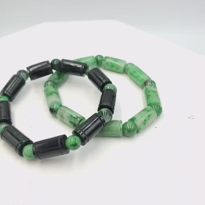 Yingmart Natural Green Jade Jadeite Baracelet, Chain bracelet bead, Jade Gemstones,Real Gemstone Bracelet, Gift for her