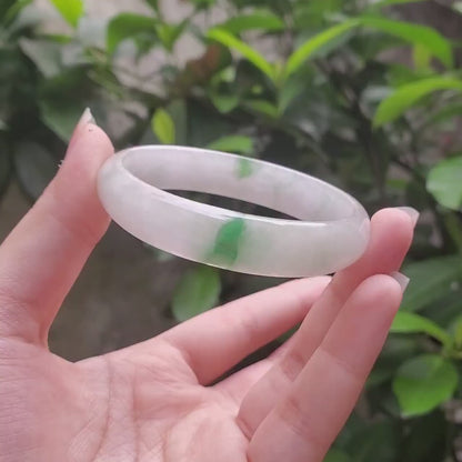 High Quality 48–72mm Jadeite Jade White Green YingMart Bangle Gift for Her Sister Mom Grandma Mens Feng Shui Personalized