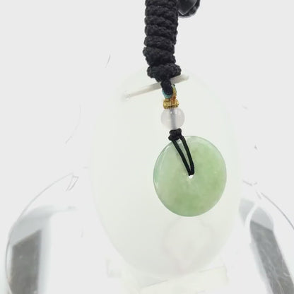 Yingmart Donut Jade Pendant 100% Genuine Jadeite Real Jade Type A Grade A Type A Hand Carved
