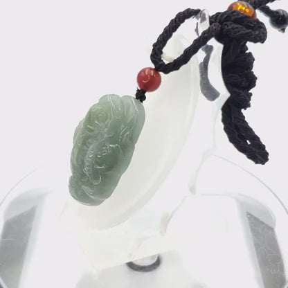 Yingmart  Fortune Pixiu Pendant 100% Natural  Burmese Myanmar Genuine Jadeite Real Jade Grade A Type A Hand Carved
