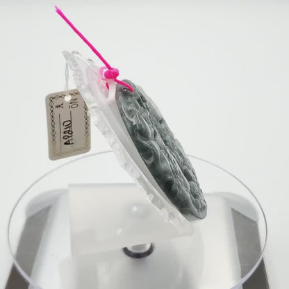 Yingmart  Landscape Pendant  Hand Carved 100% Genuine Jadeite Jade  Burmese Myanmar Real Jade Grade A Type A